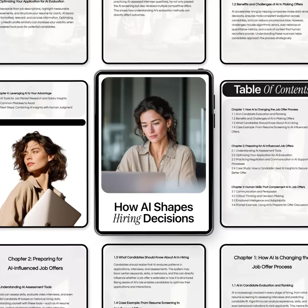 How AI Shapes Hiring Decisions – Practical Guide to AI Hiring, Job Offers & Smart Career Strategies | Digital Download eBook