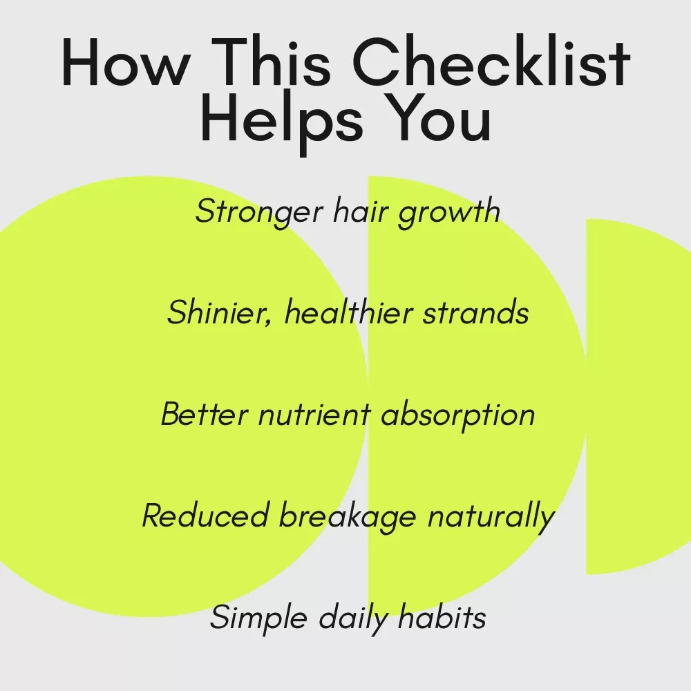Eat Your Way to Gorgeous Hair Checklist – Simple Food Guide with foods for healthy hair for Stronger, Shinier Strands