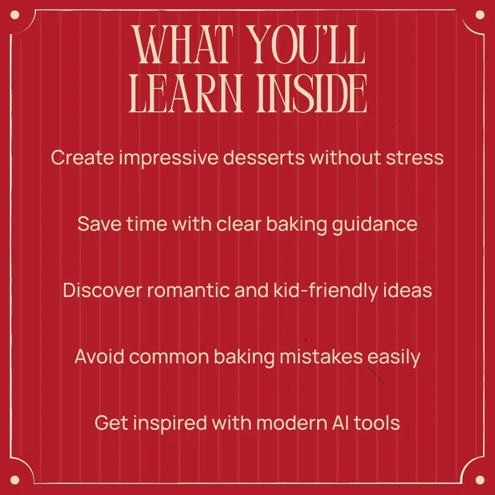Valentine’s Day Desserts to Bake | Romantic Baking Guide, Easy & Gourmet Valentine Treats eBook, Printable Dessert Checklist