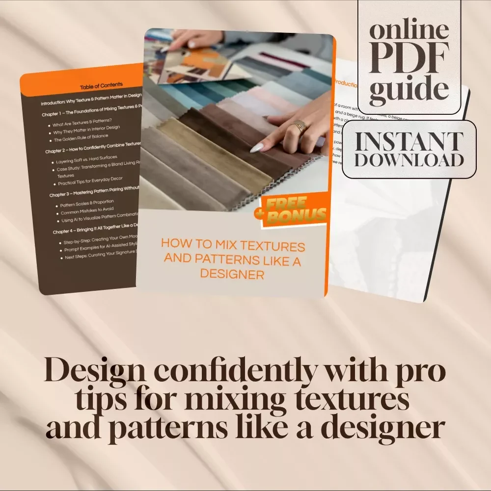 How to Mix Textures and Patterns Like a Designer | Interior Design Guide for Beginners & Home Decor Enthusiasts | Digital Download eBook & Styling Checklist