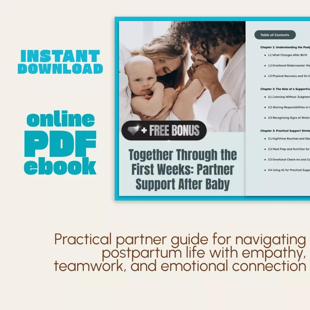 Together Through the First Weeks: Partner Support After Baby | Postpartum Guide for New Dads, Couples & Partners | Digital Download eBook, Parenting Support, Mental Health & Relationship Growth