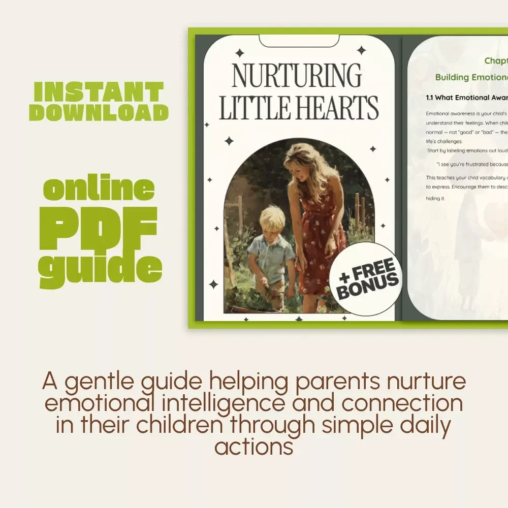 Nurturing Little Hearts | A Parent’s Guide on How to Support Your Child’s Emotional Development | Printable Digital Download, eBook & Checklist for Mindful Parenting