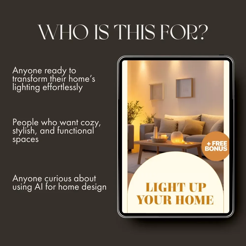 Light Up Your Home | Digital Lighting Guide for Modern Interiors | eBook & Printable Home Lighting Planner for Smart, Cozy, and Aesthetic Spaces