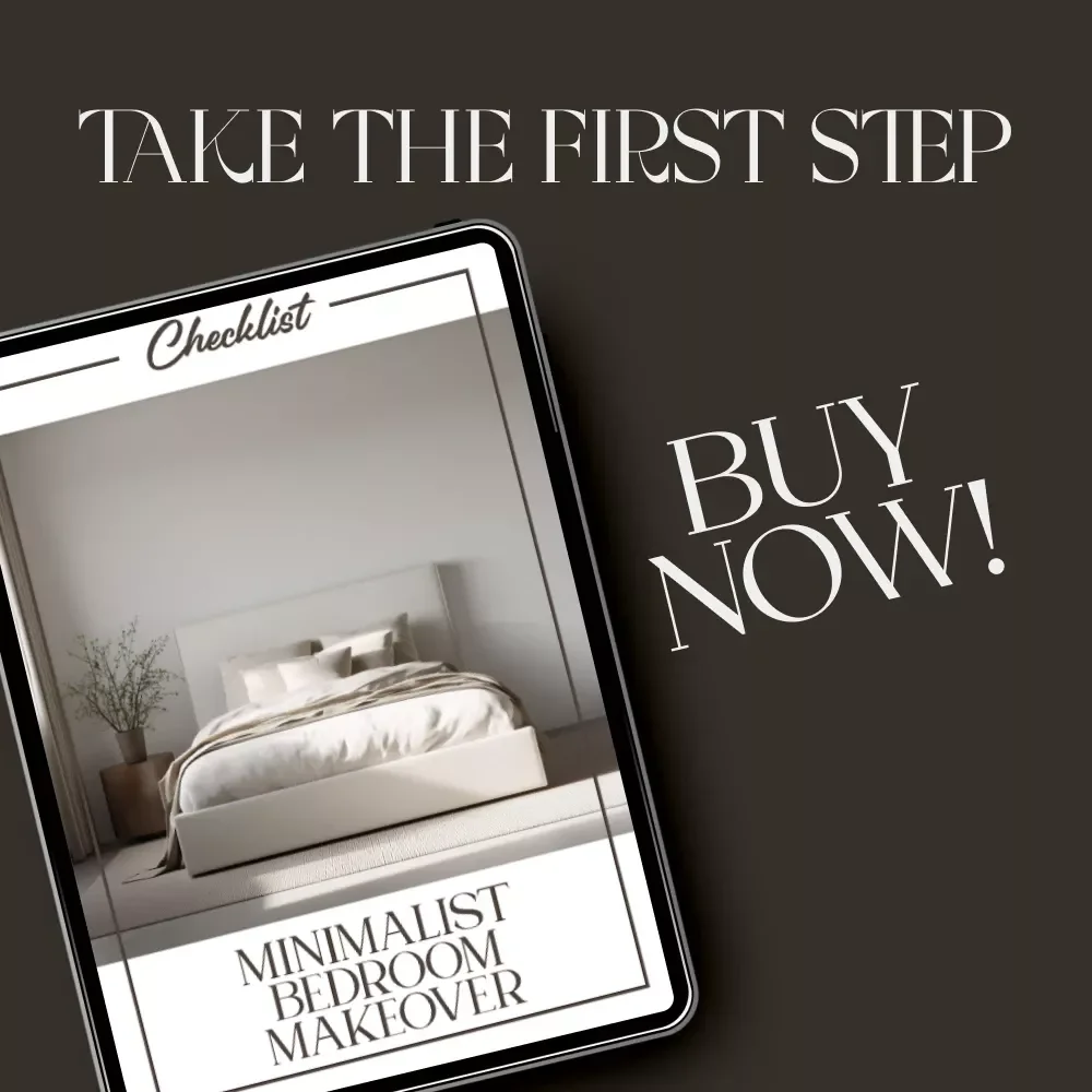 Minimalist Bedroom Makeover Checklist | Digital Download Home Decor Guide | Modern Bedroom Organization & Decluttering eBook | Simple Living Printable