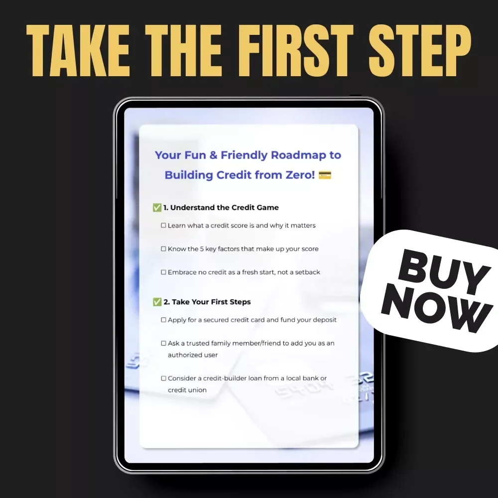 Your Fun & Friendly Roadmap to Building Credit from Zero | Step-by-Step Printable Checklist | Learn How to Build Credit With No Credit | Digital Download