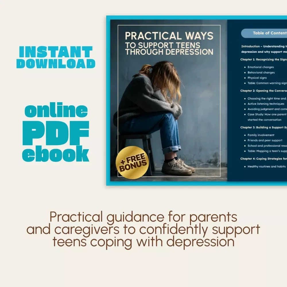 Practical Ways to Support Teens Through Depression | Mental Health eBook for Parents & Caregivers | How to Handle Teenage Depression Digital Download