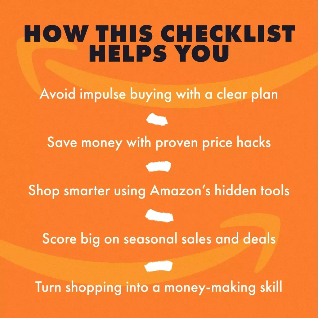 The Ultimate Amazon Shopping Checklist: Never Forget a Deal Again! | Digital Download | Printable eBook & Guide on How to Create a Shopping Checklist for Amazon