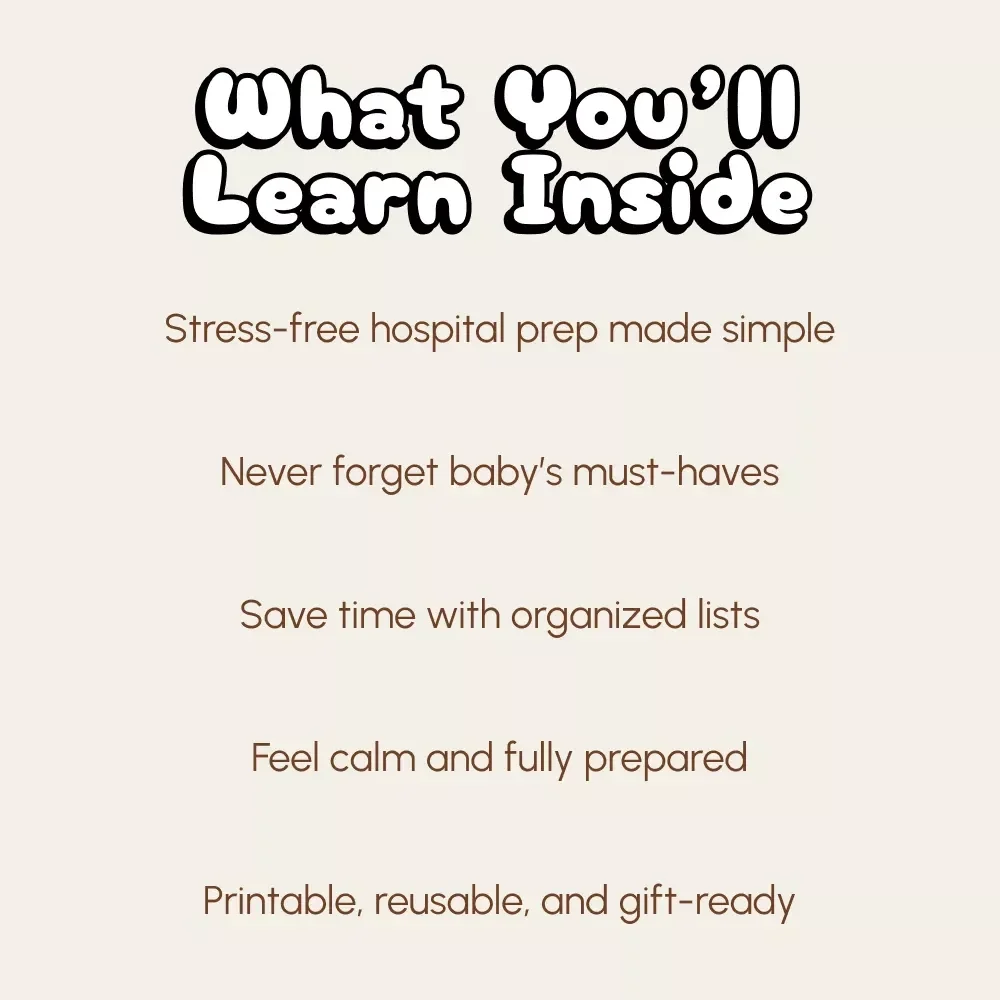 Baby’s Hospital Bag Checklist: Pack Like a Pro (and Have Fun Doing It) | Printable Digital Download | New Mom Essentials | Baby Shower Gift | Hospital Packing Guide for Expecting Moms