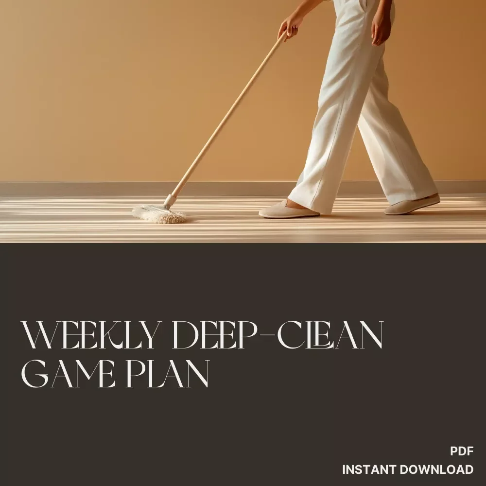 Weekly Deep-Clean Game Plan | Printable Home Cleaning Checklist, Digital Cleaning Guide, Deep Cleaning Planner, AI Cleaning Tools