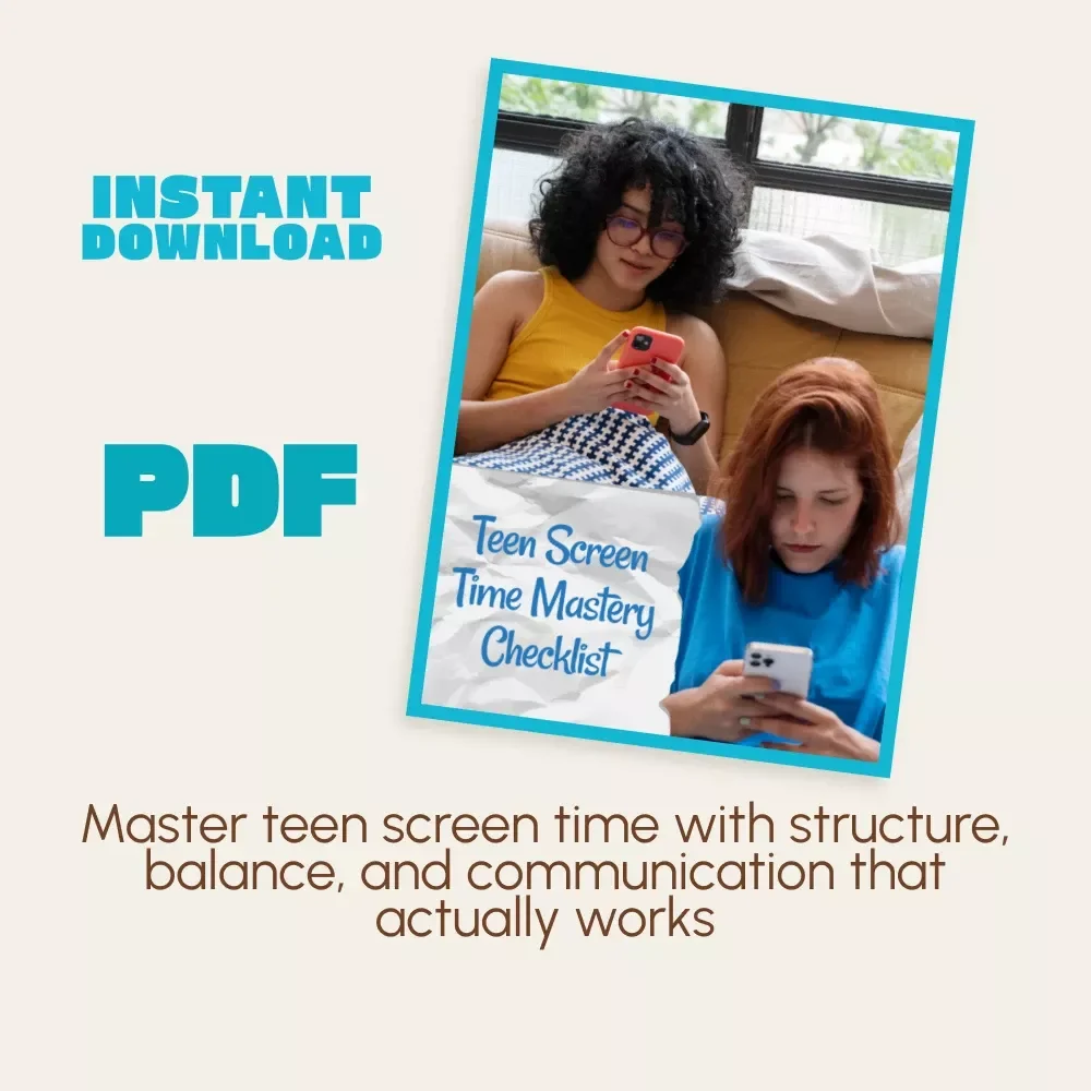 Teen Screen Time Mastery Checklist | Digital Download | Printable Guide for Parents | How to Set Screen Time Limits for Teens | Healthy Device Habits | Family Digital Balance