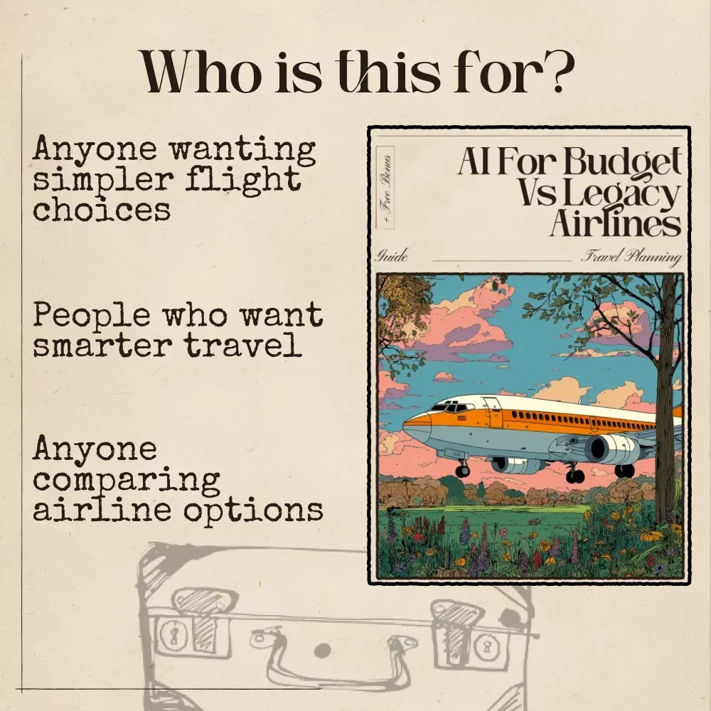 AI for Budget vs Legacy Airlines | Travel Comparison Guide | Smart Flight Choice Digital Download | AI to Compare Budget vs Legacy Airlines | Printable Travel Planner