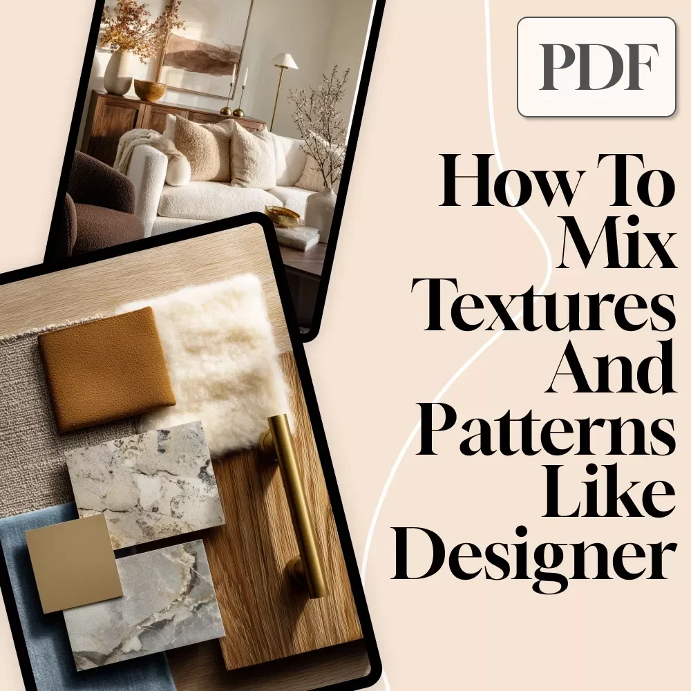 How to Mix Textures and Patterns Like a Designer | Interior Design Guide for Beginners & Home Decor Enthusiasts | Digital Download eBook & Styling Checklist