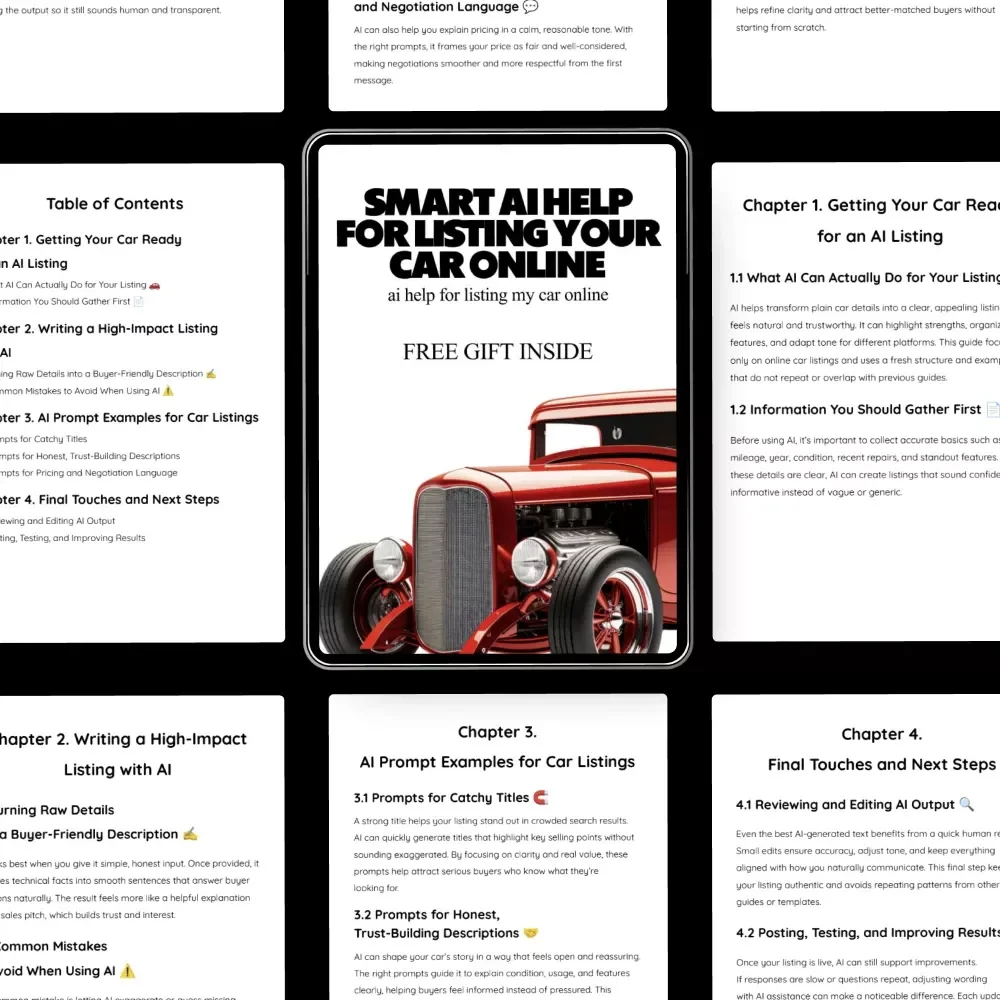 Smart AI Help for Listing Your Car Online | Easy Step-by-Step Guide for Faster Sales, Better Descriptions & Confident Pricing