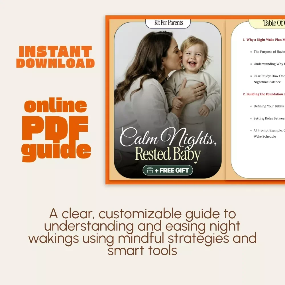 Calm Nights, Rested Baby | Baby Sleep Guide for Parents | How to Do a Night Wake Plan for Baby | Digital Download Sleep Routine Planner