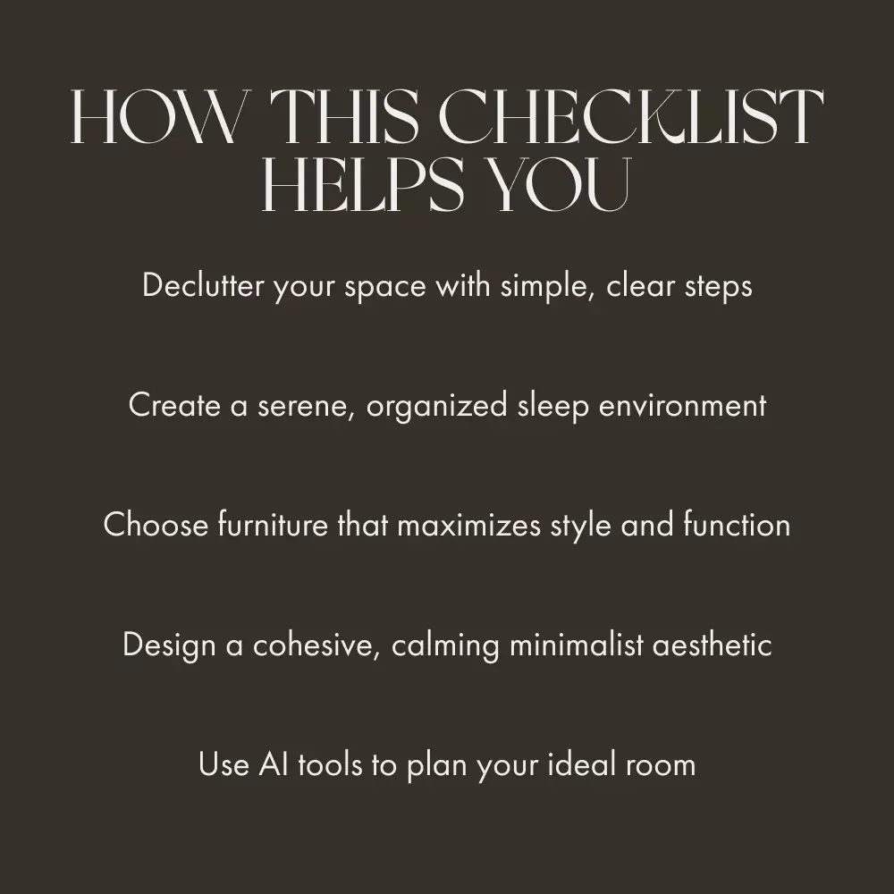 Minimalist Bedroom Makeover Checklist | Digital Download Home Decor Guide | Modern Bedroom Organization & Decluttering eBook | Simple Living Printable