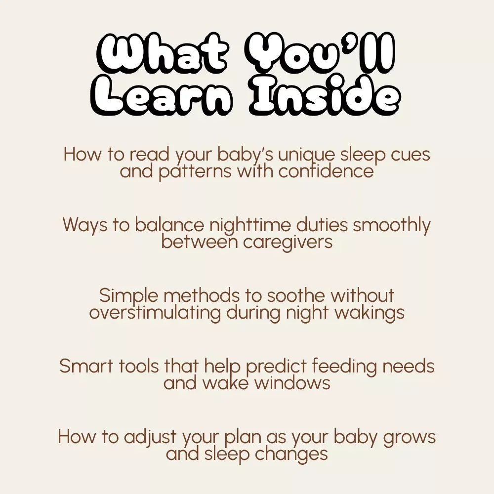 Calm Nights, Rested Baby | Baby Sleep Guide for Parents | How to Do a Night Wake Plan for Baby | Digital Download Sleep Routine Planner