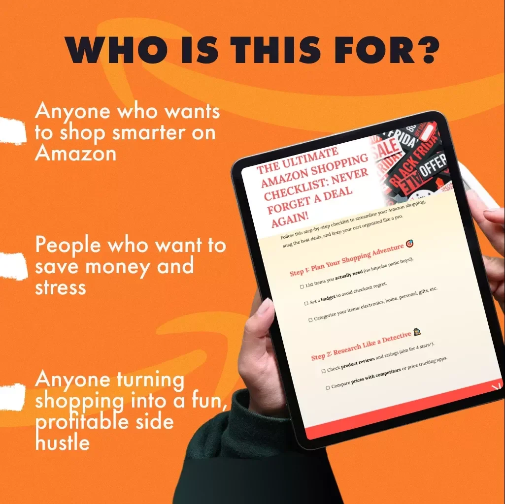 The Ultimate Amazon Shopping Checklist: Never Forget a Deal Again! | Digital Download | Printable eBook & Guide on How to Create a Shopping Checklist for Amazon