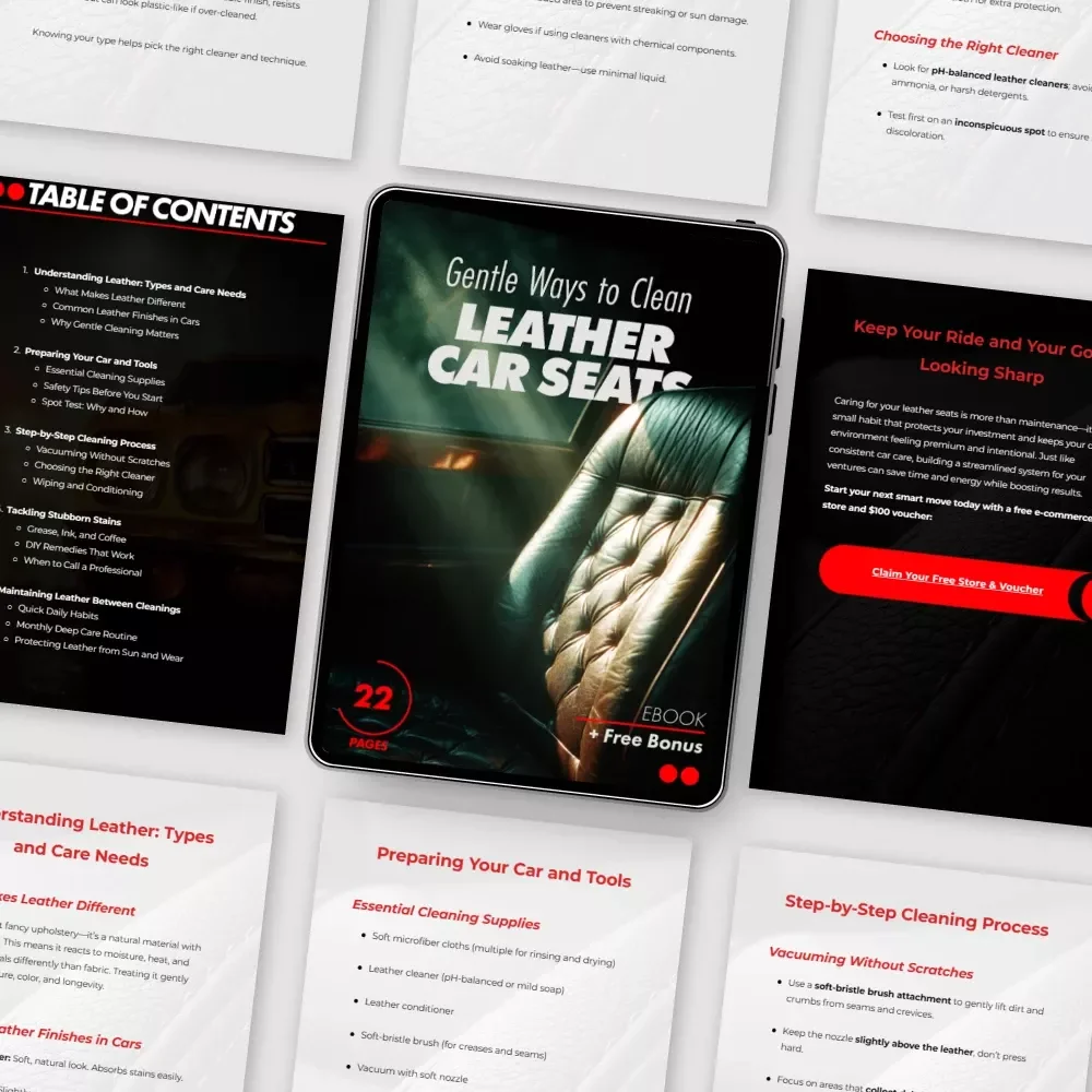 Gentle Ways to Clean Leather Car Seats: The Ultimate eBook Guide to Clean Leather Car Seats Without Damage