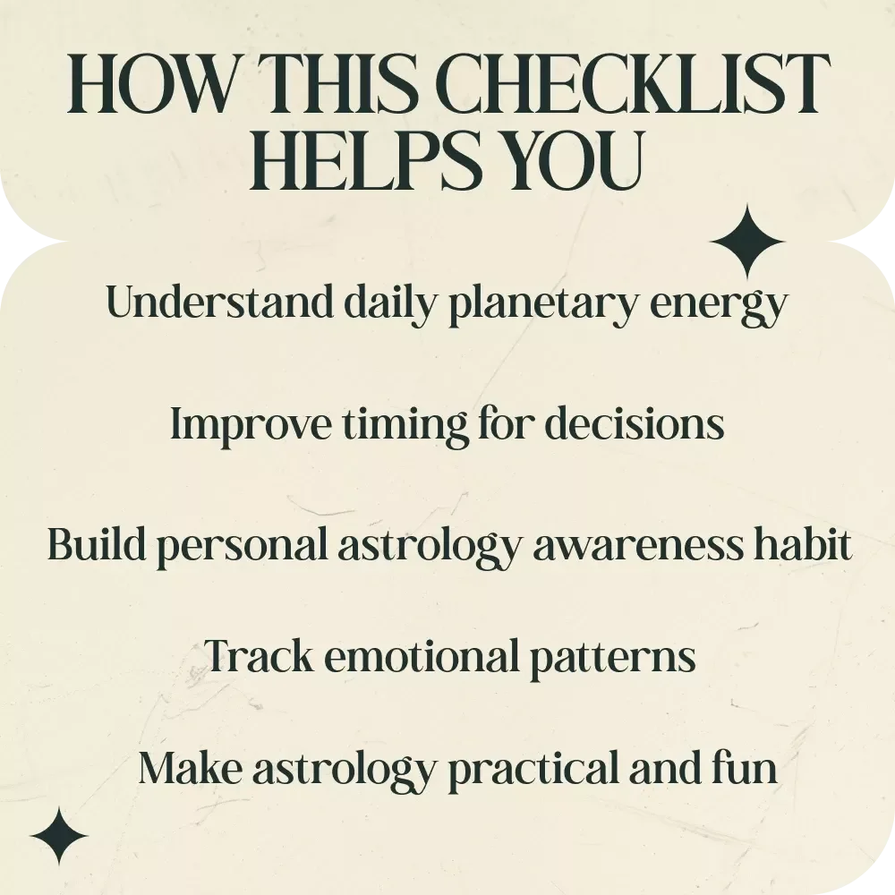 Checklist: Understanding Astrology Transits Today – Digital Astrology Guide & Daily Planner to Learn how to understand astrology transits today, Beginner-Friendly Astrology Transit Checklist