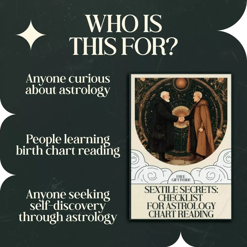 Sextile Secrets: Checklist for Astrology Chart Reading – Sextile Meaning in Astrology Chart Reading Guide, Birth Chart Aspect Cheat Sheet, Astrology Study Printable