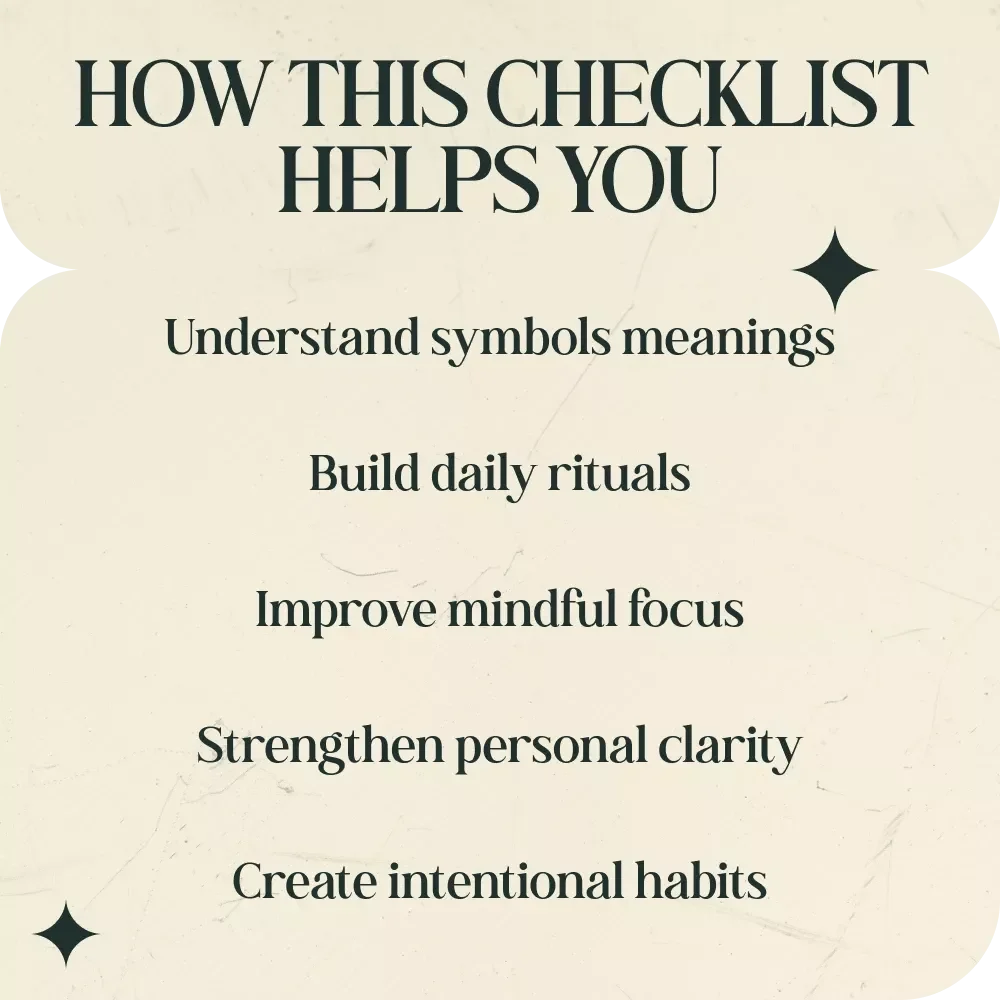 Your Everyday Spiritual Symbols Checklist – A Powerful Spiritual Symbols and Meanings List for Daily Guidance, Mindfulness, and Intentional Living