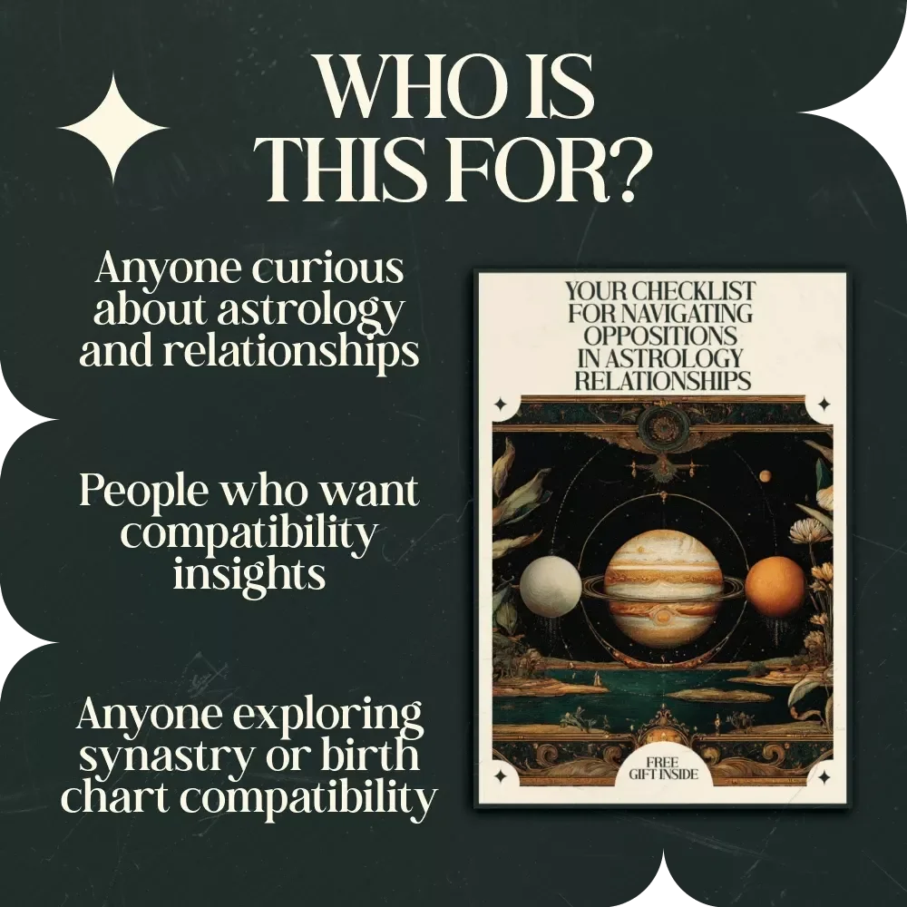Your Checklist for Navigating Oppositions in Astrology Relationships – Digital Guide to Understanding the opposition meaning in astrology relationships, Synastry Insights, Relationship Astrology Worksheet & Self-Reflection Tool