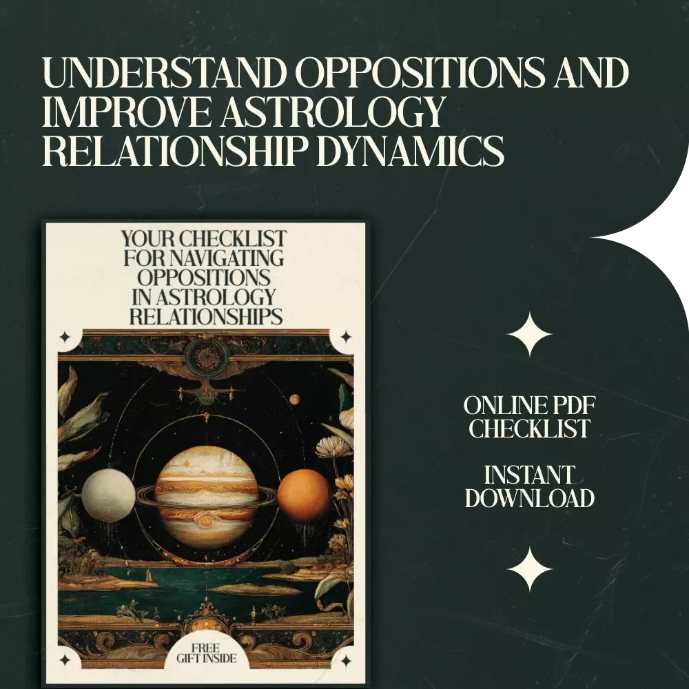 Your Checklist for Navigating Oppositions in Astrology Relationships – Digital Guide to Understanding the opposition meaning in astrology relationships, Synastry Insights, Relationship Astrology Worksheet & Self-Reflection Tool