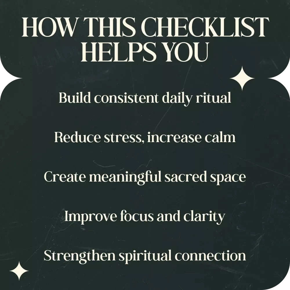 Daily Home Altar Ritual Checklist – Home Altar Routine for Daily Practice, Mindfulness & Spiritual Connection Guide