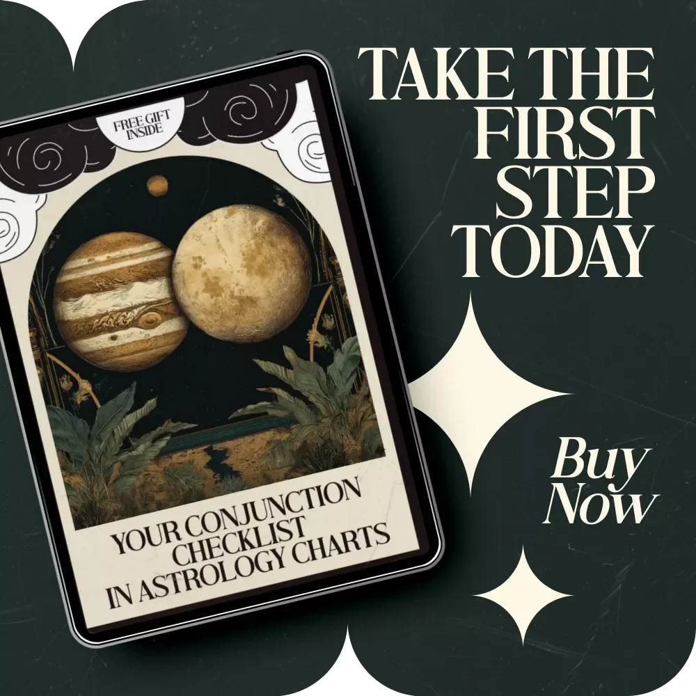 Your Conjunction Checklist in Astrology Charts – Astrology Guide to Understand Conjunction Meaning in Astrology Chart, Birth Chart Aspect Checklist, Astrology Study Printable