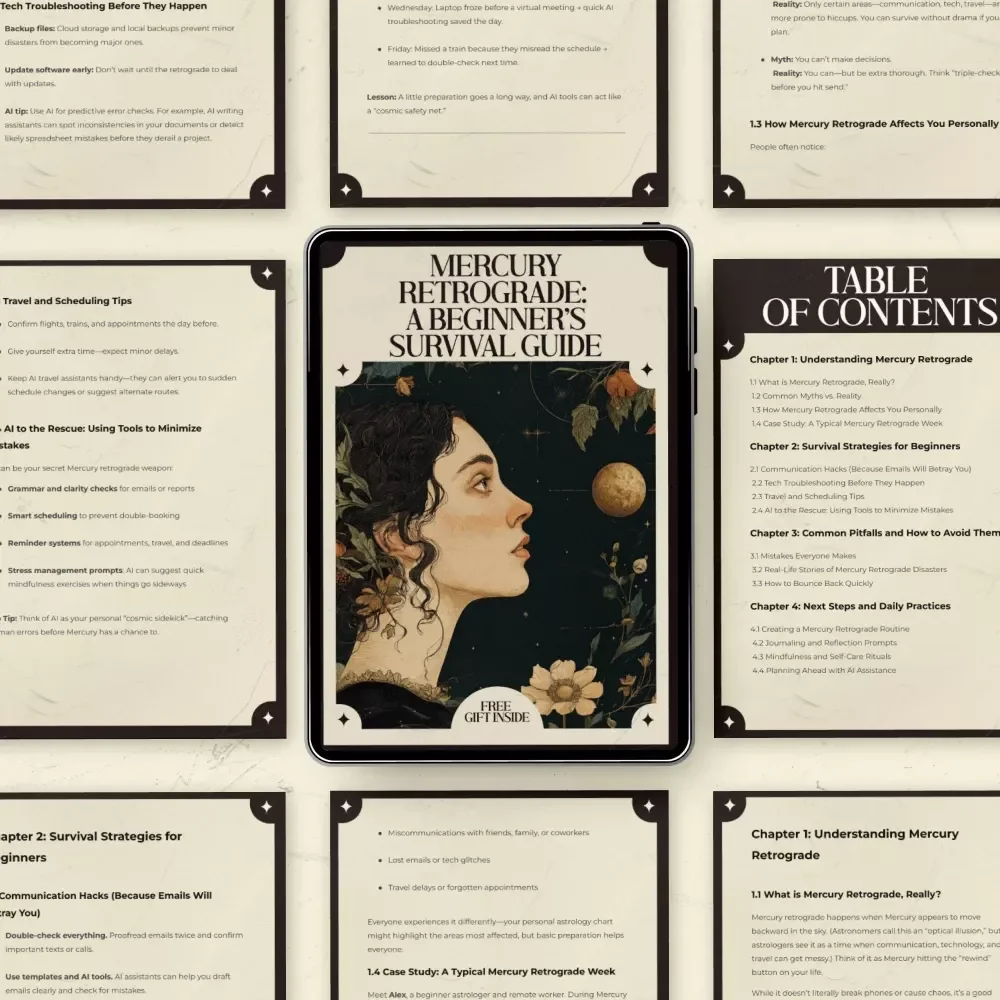 Mercury Retrograde: A Beginner’s Survival Guide — Practical Mercury Retrograde Survival Tips for Beginners | Astrology Self-Help Digital Guide | Retrograde Planner, Mindset & Communication Toolkit
