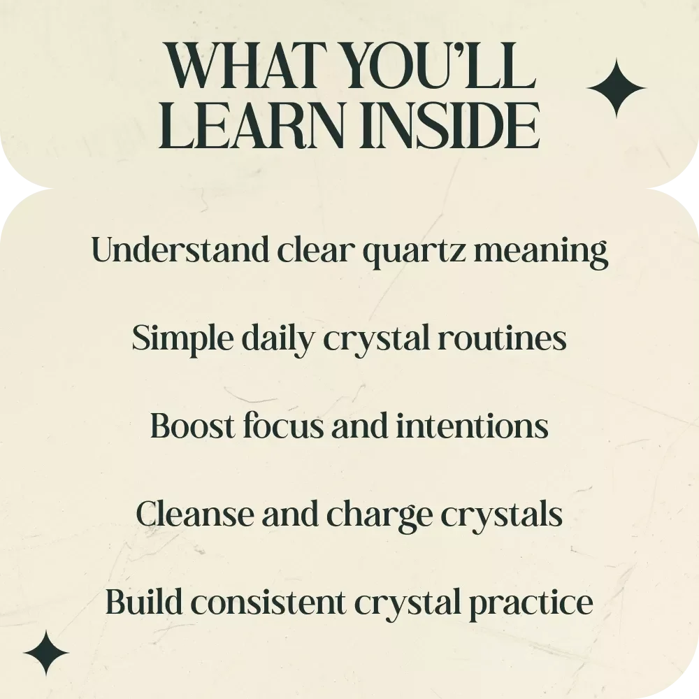 Clear Quartz for Clarity and Energy – Complete Guide to Clear Quartz Crystal Meaning and Uses, Beginner Crystal Healing eBook, Energy Amplification & Intention Setting Digital Download