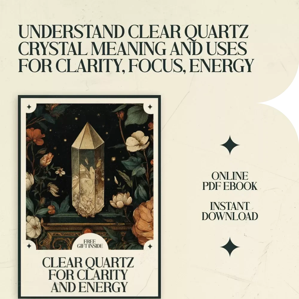Clear Quartz for Clarity and Energy – Complete Guide to Clear Quartz Crystal Meaning and Uses, Beginner Crystal Healing eBook, Energy Amplification & Intention Setting Digital Download