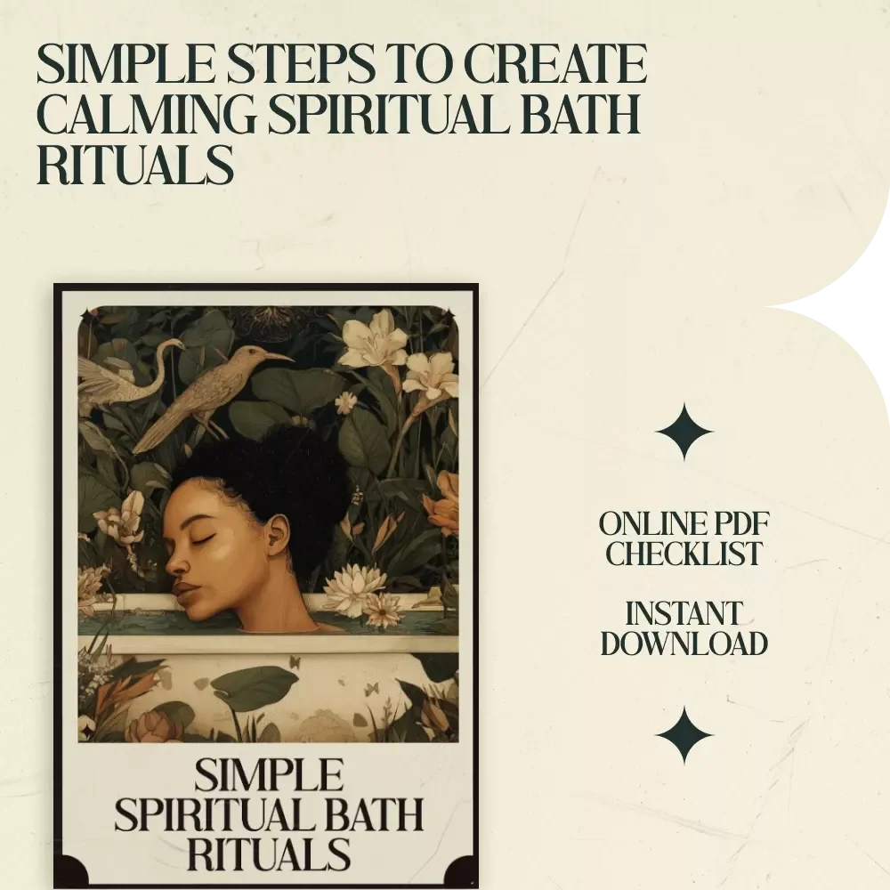 Simple Spiritual Bath Checklist – Spiritual Bath Ritual Ideas at Home, Self Care Ritual Guide, Energy Cleansing Bath Routine, Printable Wellness Checklist