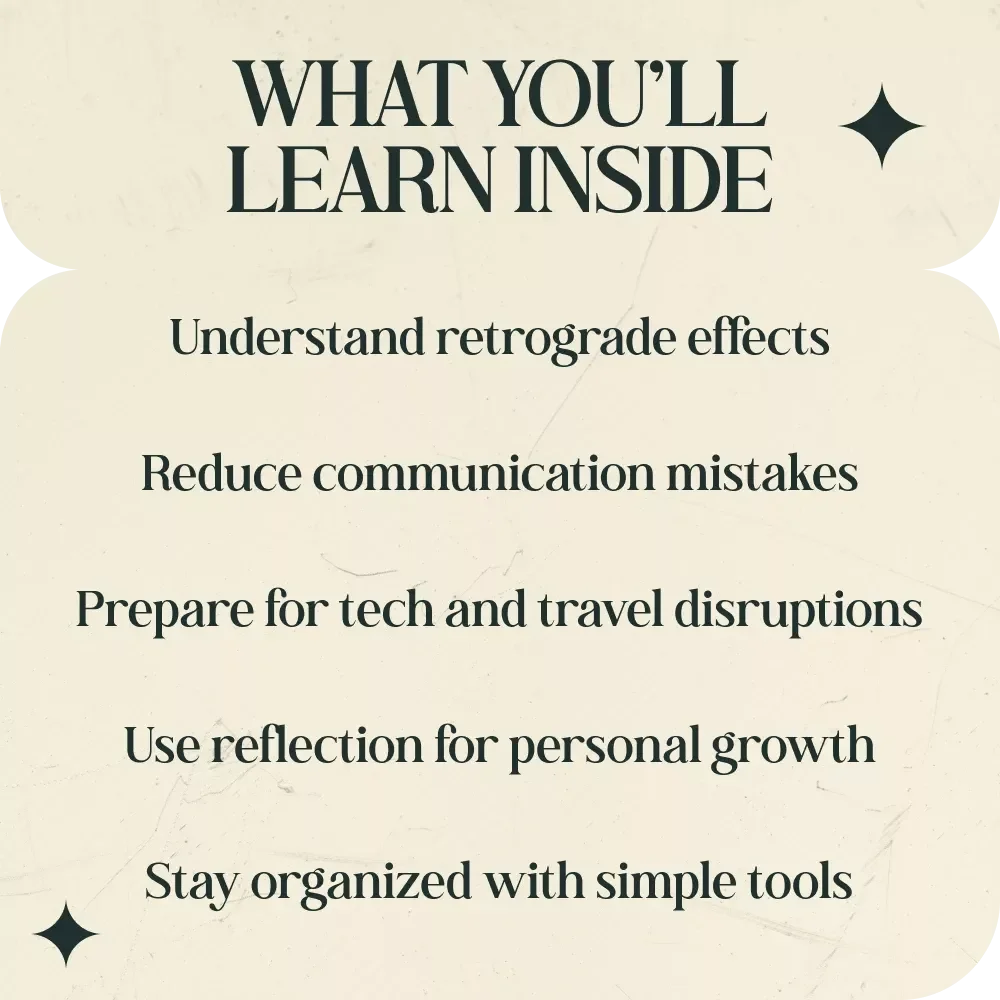 Mercury Retrograde Made Simple – Practical Guide to Mercury Retrograde Meaning in Everyday Life | Astrology Self-Reflection eBook, Communication & Technology Survival Guide