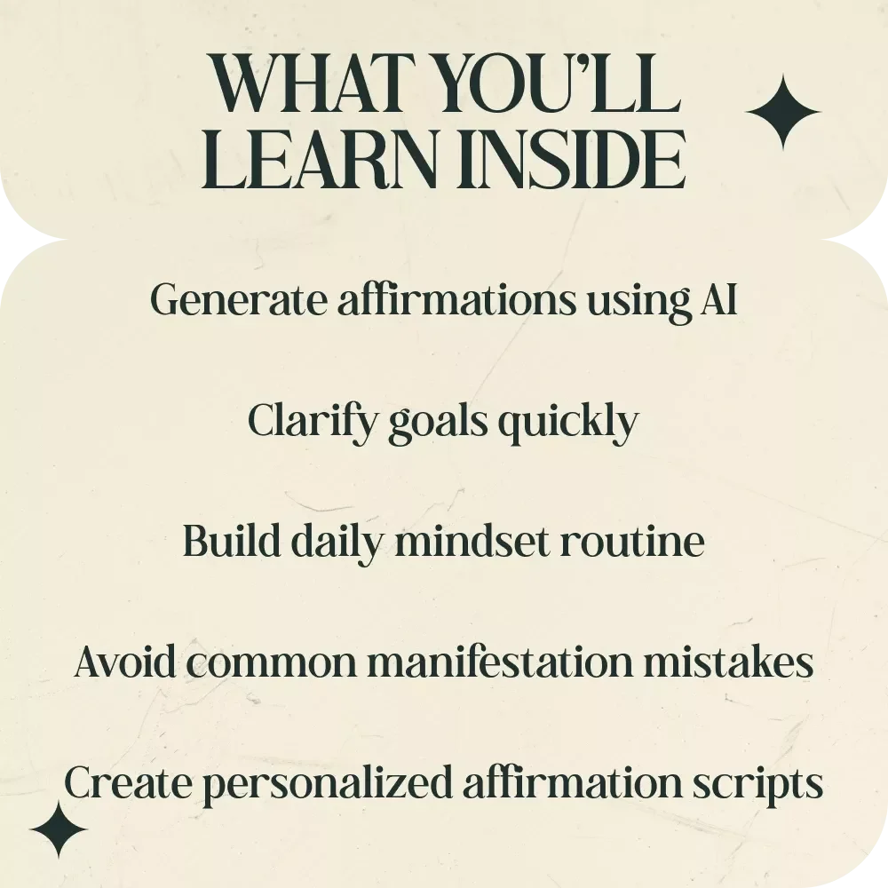 Create Powerful Affirmations With AI – AI Prompts for Manifestation Affirmations Guide, Digital Download eBook for Mindset, Law of Attraction & Goal Setting