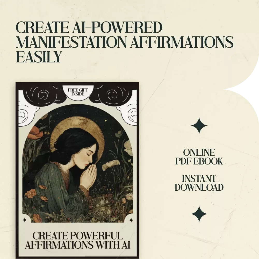 Create Powerful Affirmations With AI – AI Prompts for Manifestation Affirmations Guide, Digital Download eBook for Mindset, Law of Attraction & Goal Setting