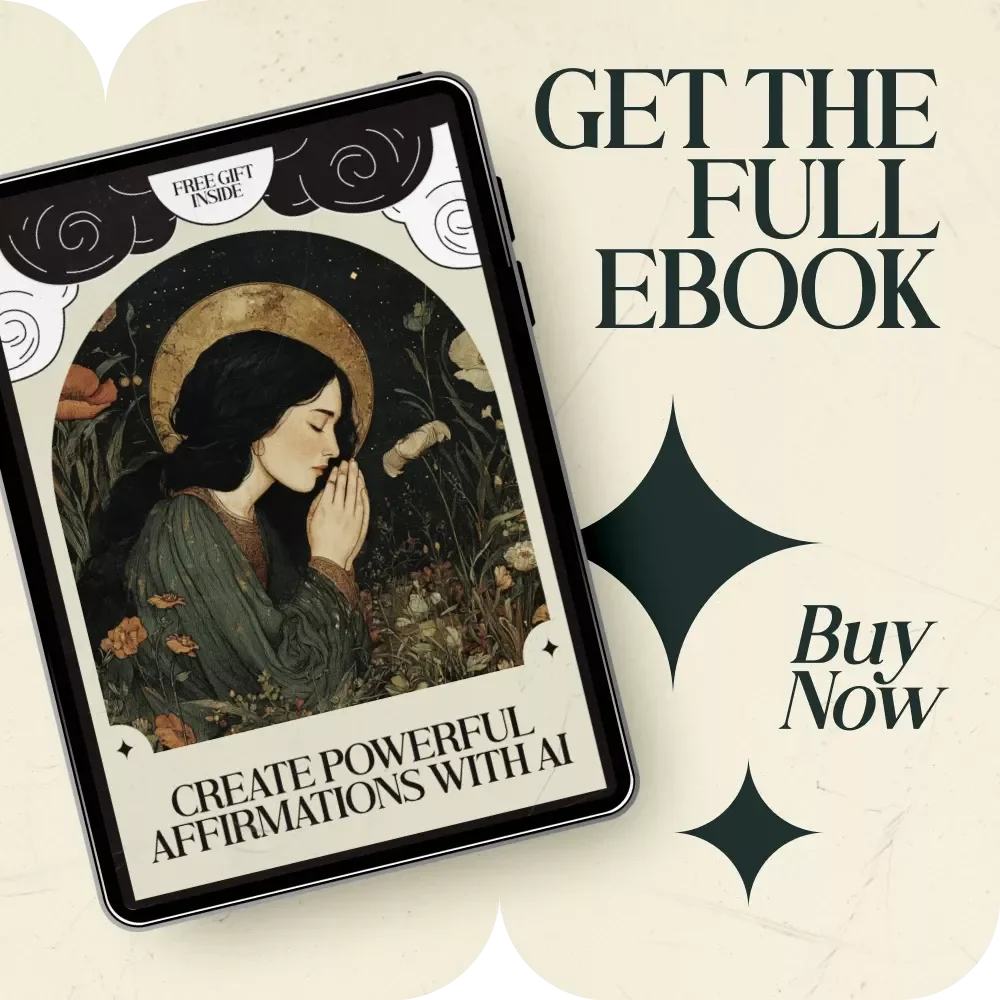 Create Powerful Affirmations With AI – AI Prompts for Manifestation Affirmations Guide, Digital Download eBook for Mindset, Law of Attraction & Goal Setting
