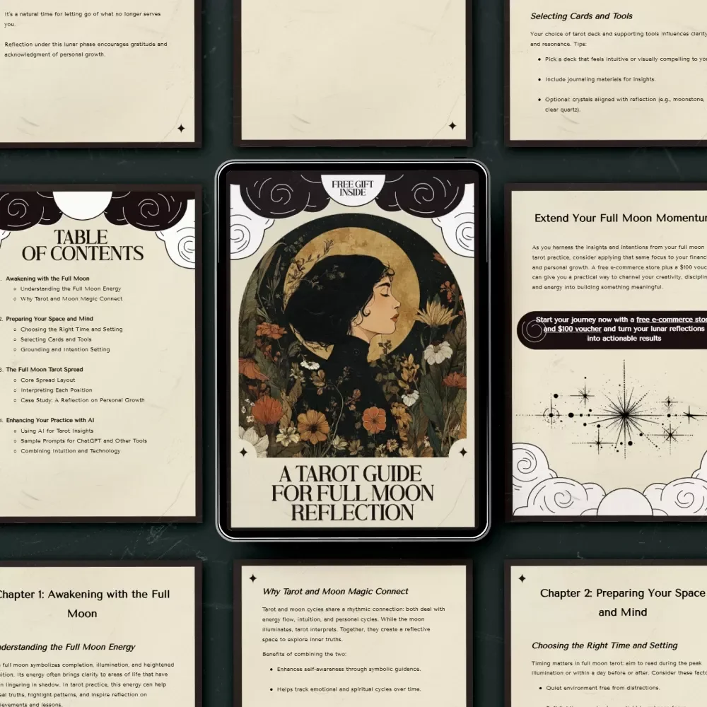 A Tarot Guide for Full Moon Reflection - A Digital Guide for Tarot Spreads, Full Moon Rituals, and Personal Growth