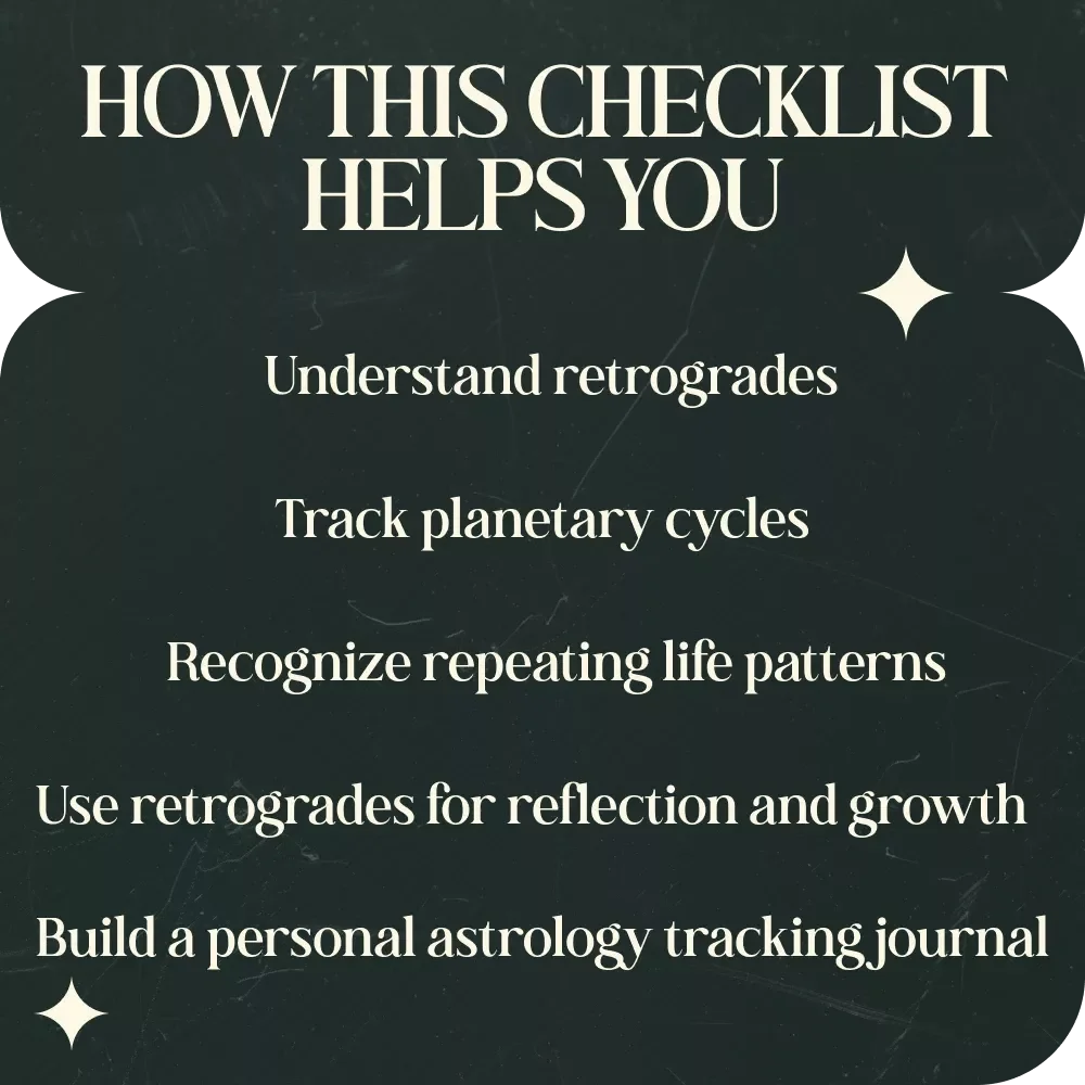 A Fun & Simple Guide to Tracking Planetary Retrogrades – Astrology Checklist & Beginner Workbook | Khow to track planetary retrogrades in astrology