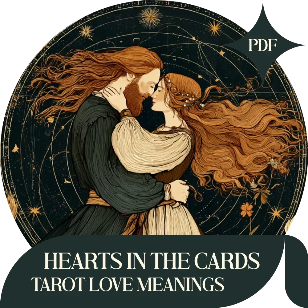 Hearts in the Cards: Tarot Love Meanings – Tarot Card Meanings for Love Readings Guide, Relationship Tarot eBook, Love Spreads & AI Tarot Practice