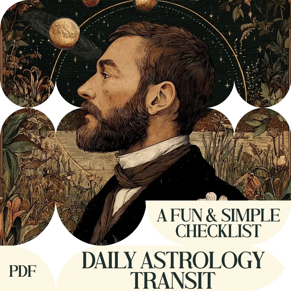 A Fun & Simple Daily Astrology Transit Checklist | Daily Astrology Transits Explained Simply Guide, Beginner Astrology Planner, Cosmic Weather Daily Tracker, Printable Astrology Journal