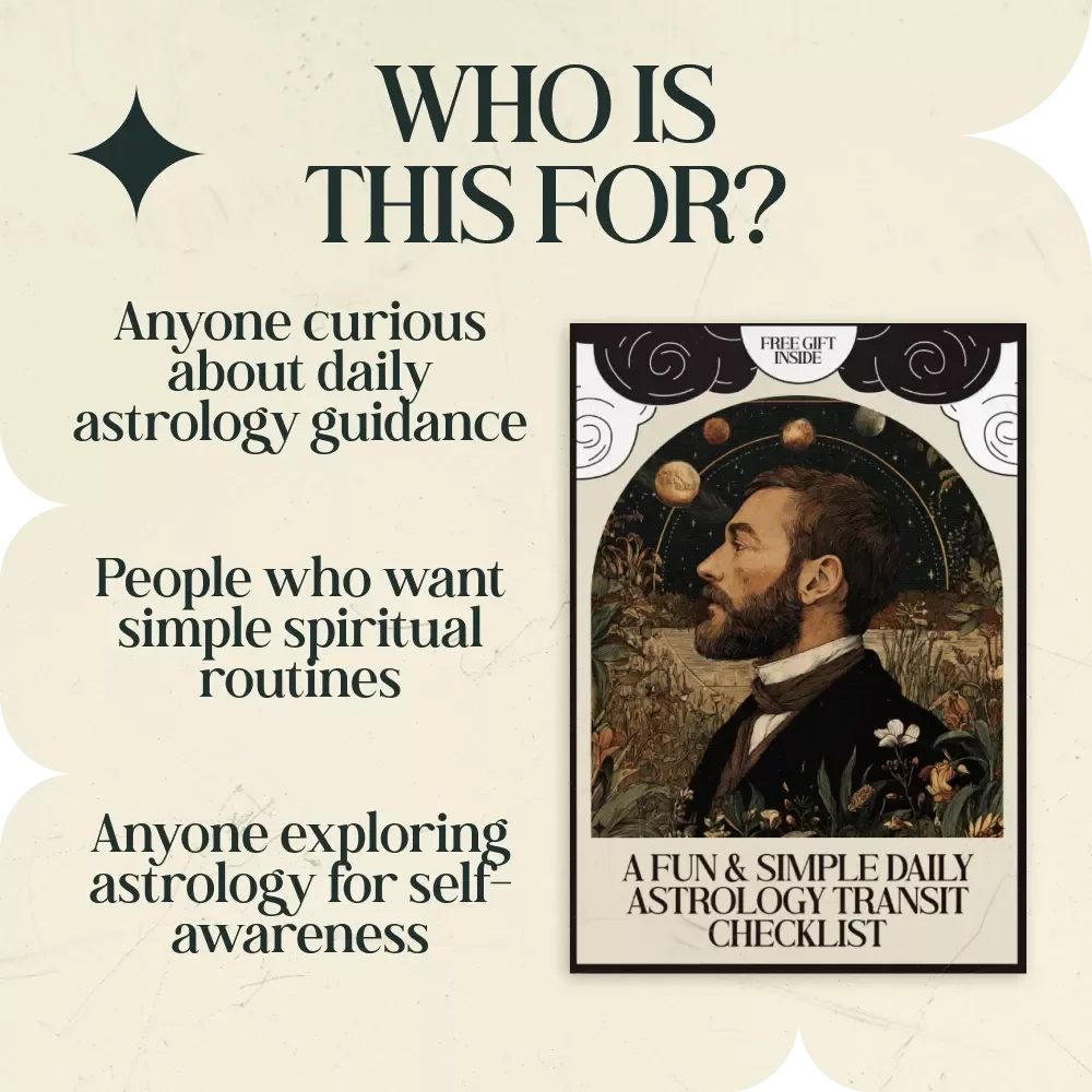 A Fun & Simple Daily Astrology Transit Checklist | Daily Astrology Transits Explained Simply Guide, Beginner Astrology Planner, Cosmic Weather Daily Tracker, Printable Astrology Journal