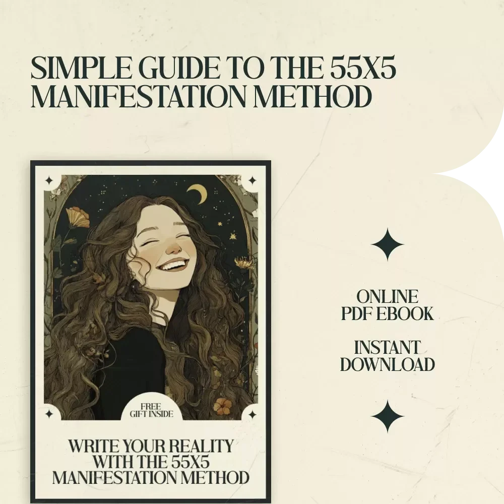 Write Your Reality with the 55x5 Manifestation Method – Digital Guide | 55x5 manifestation method explained | Manifestation Writing Practice Workbook