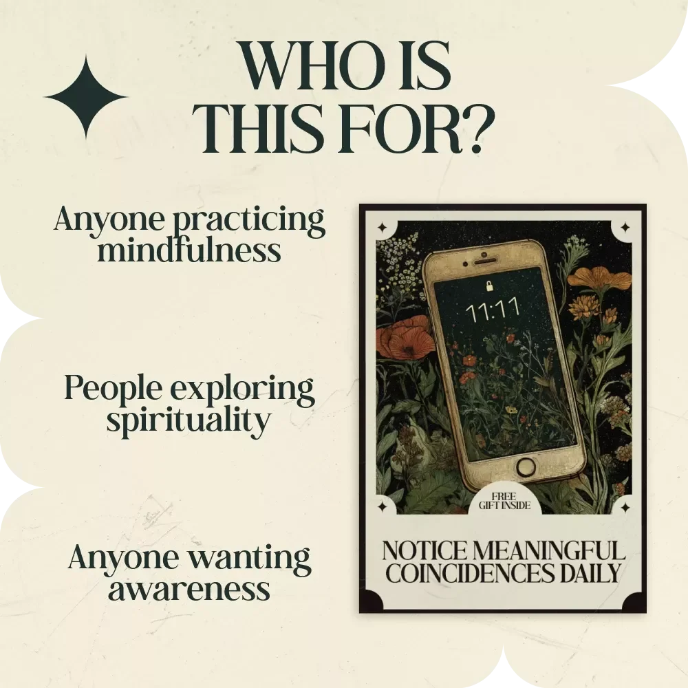 Notice Meaningful Coincidences Daily Checklist – Spiritual Synchronicities Meaning List for Awareness, Intuition & Mindful Living