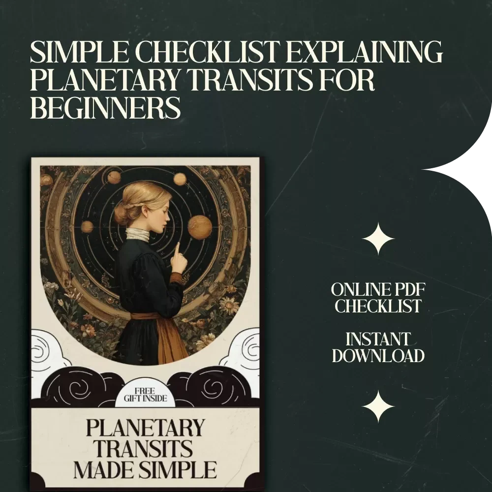 Planetary Transits Made Simple: A Beginner’s Checklist – Astrology Guide to Planetary Transits Meaning for Beginners, Easy Astrology Reference, Astrology Learning Tool