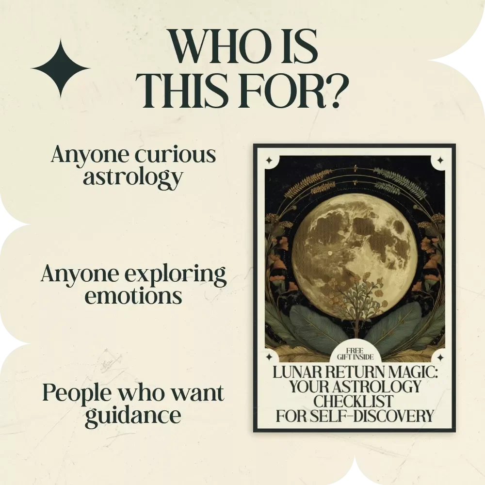 Lunar Return Magic: Your Astrology Checklist for Self-Discovery | lunar return meaning in astrology chart Guide | Monthly Moon Cycle Astrology Planner & Self-Reflection Worksheet