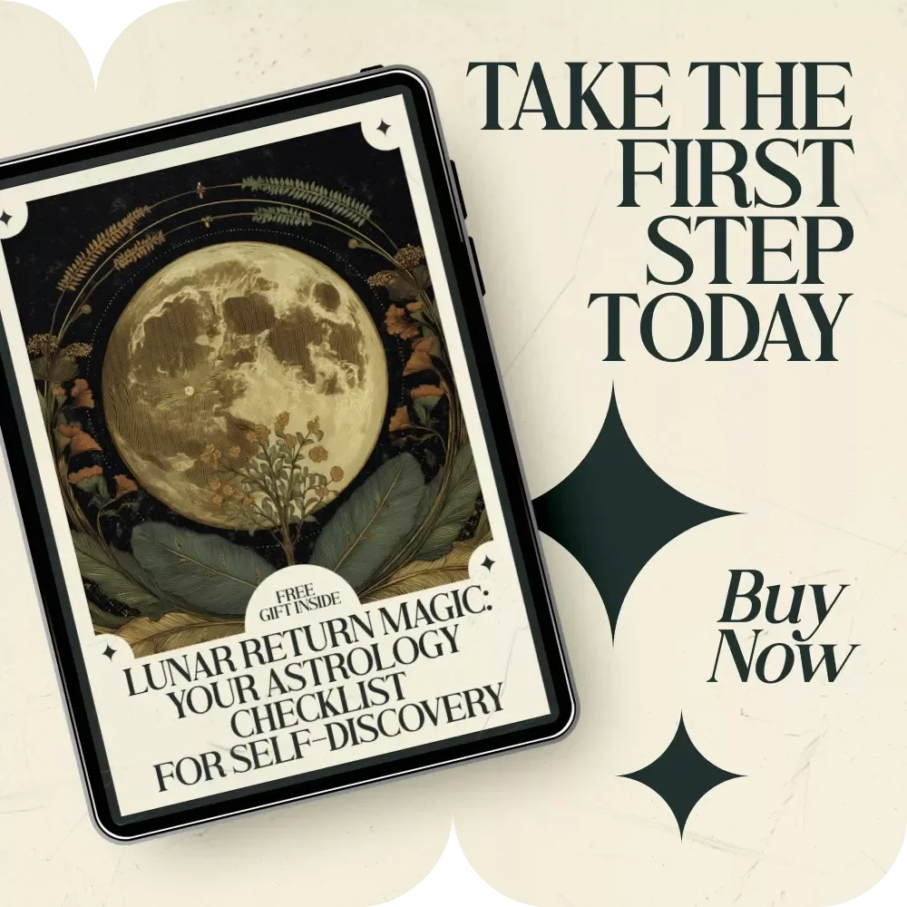 Lunar Return Magic: Your Astrology Checklist for Self-Discovery | lunar return meaning in astrology chart Guide | Monthly Moon Cycle Astrology Planner & Self-Reflection Worksheet