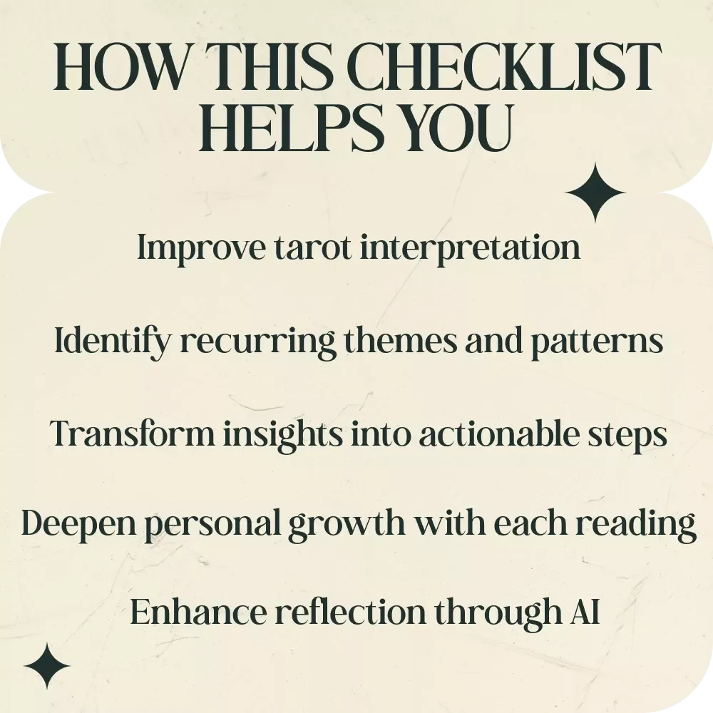 Tarot Reflection Questions After Pulling Cards: Digital Checklist for Deeper Insights and Personal Growth