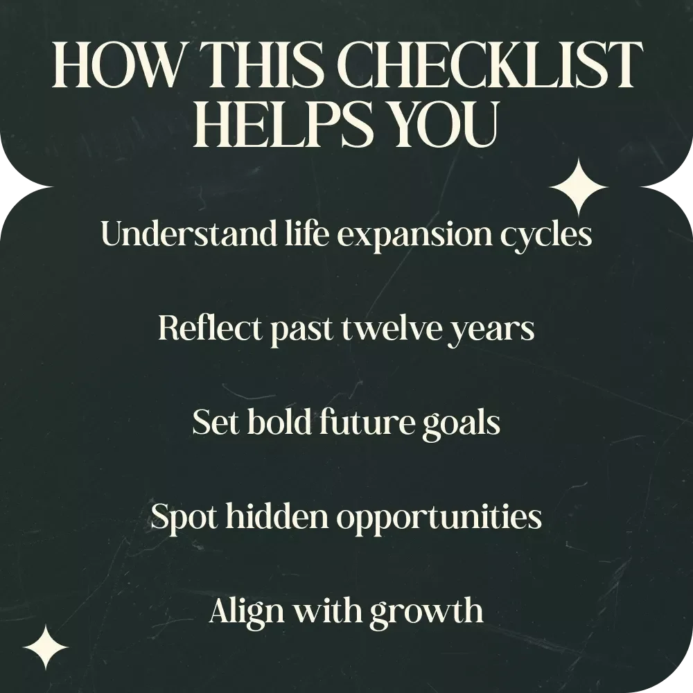 The 12-Year Jupiter Return Reset: A Fun & Insightful Checklist – Astrology Growth Guide Explaining Jupiter Return Meaning Every 12 Years, Self-Reflection & Life Expansion Planner