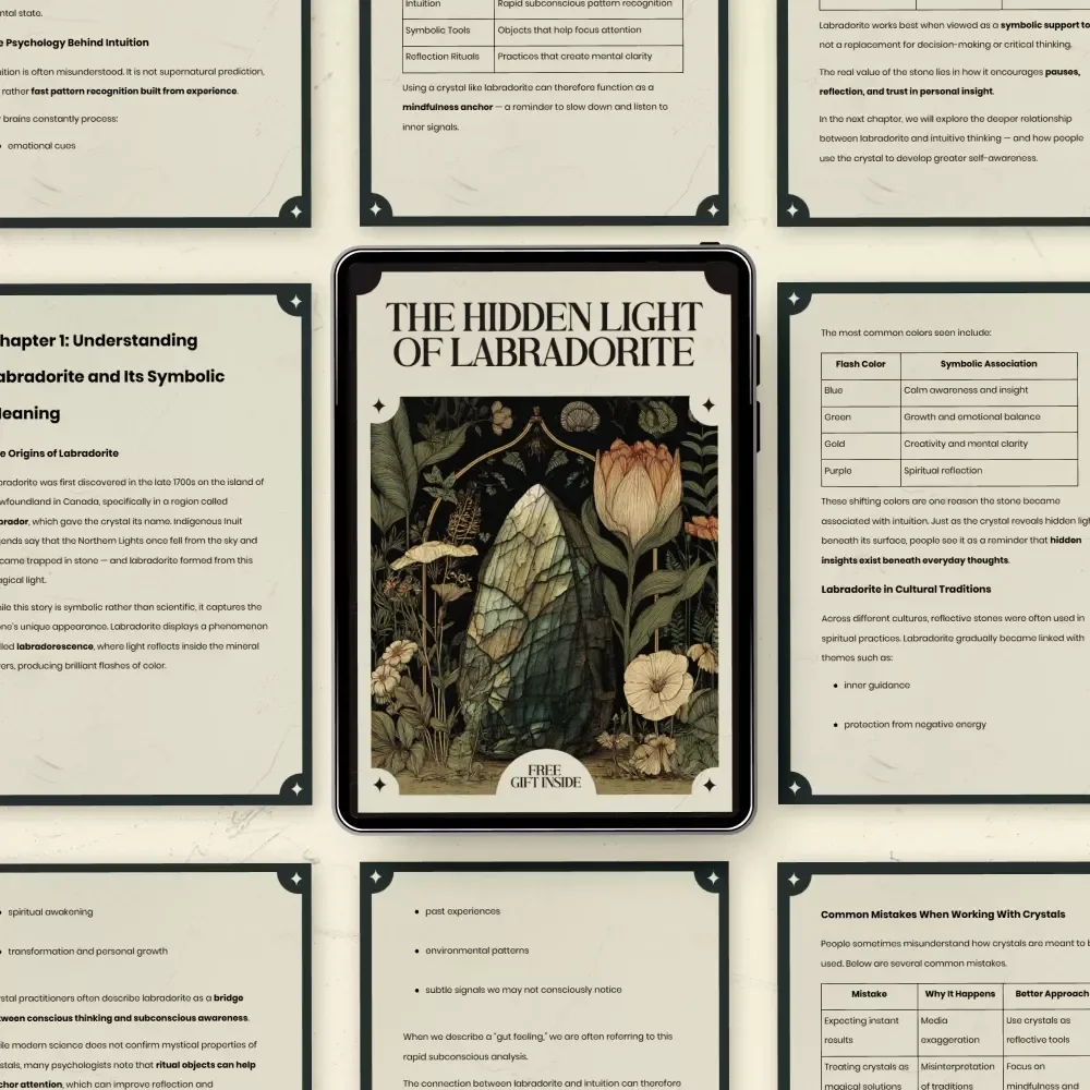 The Hidden Light of Labradorite – Labradorite Crystal Meaning and Intuition Guide, Spiritual Awareness eBook, Intuition Development Workbook, Reflection & Self-Discovery Digital Download